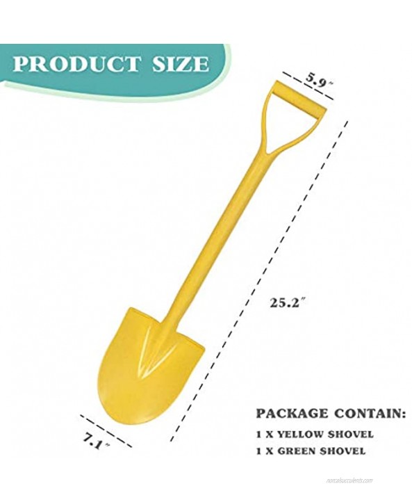 Beach Shovels 25 Inch Sand Shovels for Kids Heavy Duty Kids Plastic Beach Shovel Tool Kit Shovel Toys for Toddlers with Handle for Digging Sand Beach Fun Gift Twin Set Bundle 2 Pack