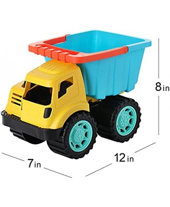 Dazmers Beach Sand Toys Set with Dump Truck Castle Bucket Shovel Dinosaur and Brick Molds in Drawstring Bag Outdoor Tool Kit for Kids Toddlers Boys and Girls 11 Pieces