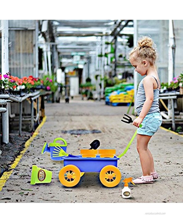 Dimple Garden Wagon & Tools Toy Set Premium 15Piece Gardening Tools & Wagon Toy Set – Sturdy & Durable Top Yd Beach Sand Garden Toy Great for Kids & Toddlers Garden Toy Set Green DC12752