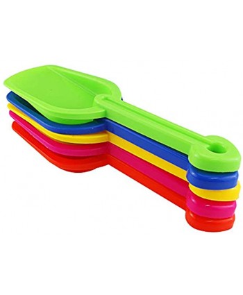 Faxco 5 Pack 7.7'' Colorful Toy Scoop,Beach Toy 5 Colors Plastic Scoop Sand Shovels Set