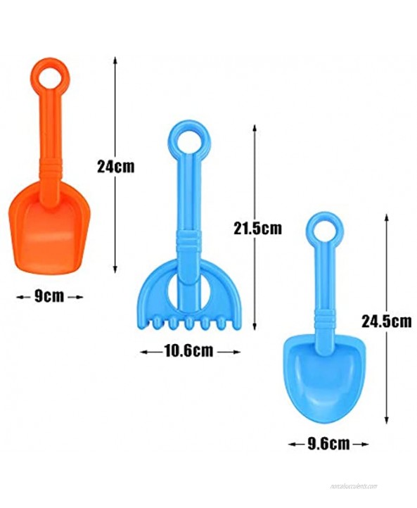 Faxco 6 Pack 9.5'' Colorful Toy Scoop Rake,Beach Toy Plastic Scoop Rake Sand Shovels Set for Kids3 Styles