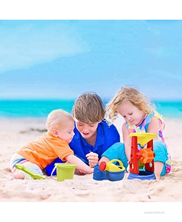FUN LITTLE TOYS Kids Beach Sand Toys Set Sand Water Wheel Beach Molds Beach Bucket Beach Shovel Tool Kit Sandbox Toys for Toddlers Kids Outdoor Toys 19 Pieces