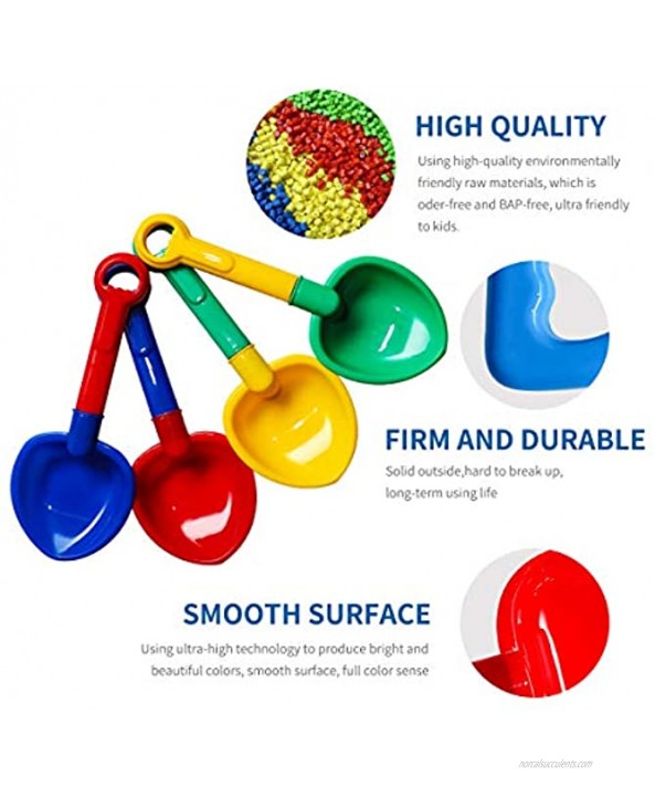 Holady 10''Sand Shovels,Multi-Color Sand Scoop Plastic Shovels,Beach Shovels for Boys and Girl- 4 Pack