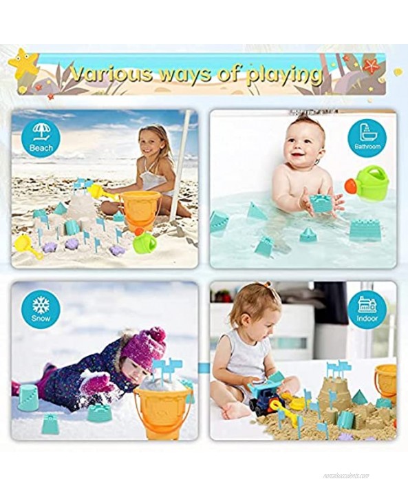 INSGUARD Beach Toys Sand Toys for Toddlers Kids Beach Toys with Bag Sand Castle Truck Sand Buckets and Shovels Molds Sandbox Toys for Toddlers Travel Beach Toys for Boys Baby Age 2 3 4 5 6 7+