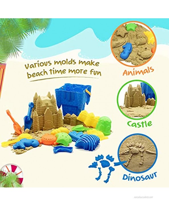 Kids Beach Sand Toys Set 27pcs Beach Toys Castle Molds Sand Molds Beach Bucket Beach Shovel Tool Kit Sandbox Toys for Toddlers for Toddlers Kids Outdoor Indoor Play Gift 1 Bonus Mesh Bag Include
