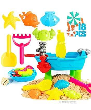KKEATOY 18Pcs Beach Toys for Kids Baby Play Water & Sand Table for Toddlers 1 2 3 + Years Old Outside Outdoor Activity Sand Castle Building Kit for Boys Girls,Children Birthday