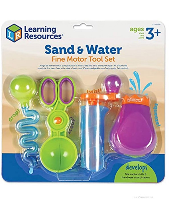 Learning Resources Sand & Water Fine Motor Set Scissor Skills Construction Toy Sensory Toy Toys for Sensory Bin 4 Pieces Ages 3+