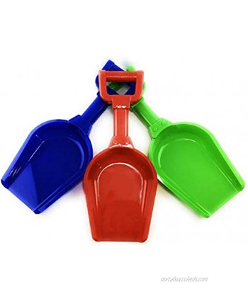Matty's Toy Stop 17" Kids Sand Scoop Plastic Shovels for Sand & Beach Red Blue & Green Complete Gift Set Bundle 3 Pack