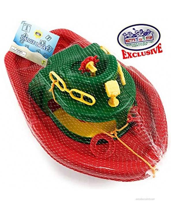 Matty's Toy Stop Deluxe 17 Large Plastic Boat Perfect for Bath Pool Beach Etc. 17 Long x 10 Wide x 8.5 Tall