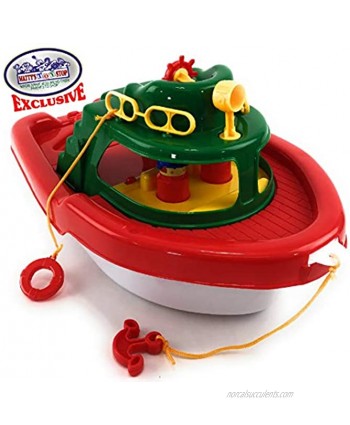 Matty's Toy Stop Deluxe 17" Large Plastic Boat Perfect for Bath Pool Beach Etc. 17" Long x 10" Wide x 8.5" Tall