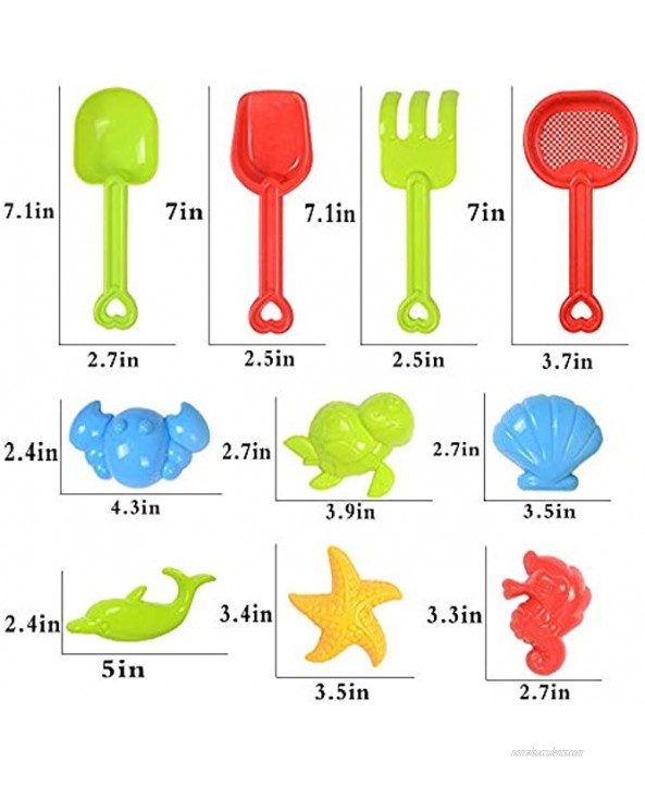 OJYUDD 14 PCS Beach Sand Toys Set,Kids Beach Toys Set,Baby Bath Toys with Bucket,Watering can,Beach Shovels Rakes Tool,Models and Molds,Mesh Bag with Pull Strings for Kids,Christmas