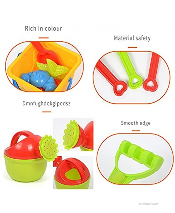 OJYUDD 14 PCS Beach Sand Toys Set,Kids Beach Toys Set,Baby Bath Toys with Bucket,Watering can,Beach Shovels Rakes Tool,Models and Molds,Mesh Bag with Pull Strings for Kids,Christmas