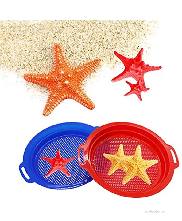 OJYUDD 4 Pcs Sands Multi-Colored Sand Sifters,Plastic Sand Sifter,Sand Sifter Sieves for Sand and BeachRed,Blue,Yellow and Green