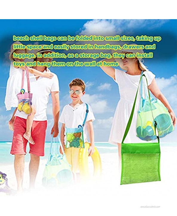 Oubaka 4 Pack Mesh Beach Bags,Kids Seashell Bags Beach Shell Bags for Treasure Shell Toy Storage Kids mesh Beach Bag4 Colors
