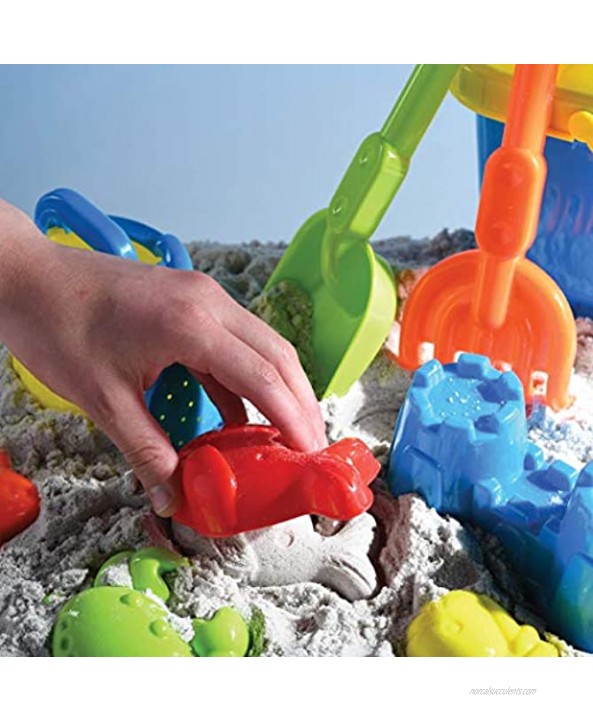 Prextex 10 Piece Beach Toys Sand Toys Set Bucket with Sifter Shovel Rake Watering Can Animal and Castle Sand Molds