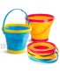 Shindel Foldable Bucket 2PCS Foldable Pail Bucket Collapsible Buckets and Mesh Beach Bag for Kids Beach Play Camping Gear Water Dog Bowls Camping 2.5L