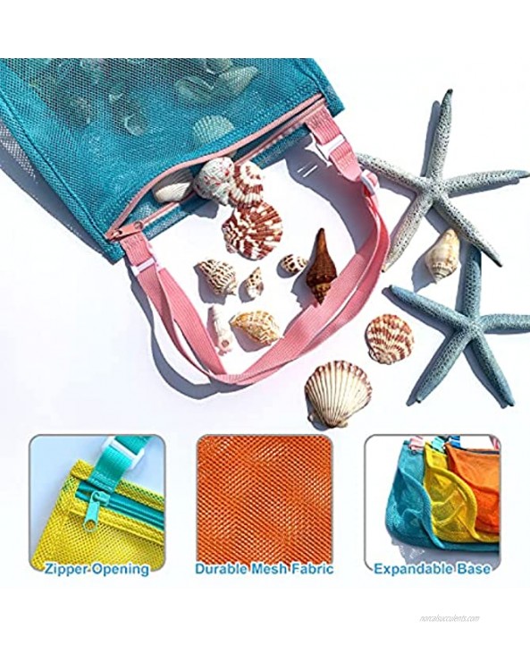 STEM Stuff Beach Toys Seashell Bags–Shell Collecting Bags with Adjustable Carrying Straps Zipper and Expandable Bottom–Perfect Fun Beach Toy for Kids Hunting Shells in The Sand 3-Pack