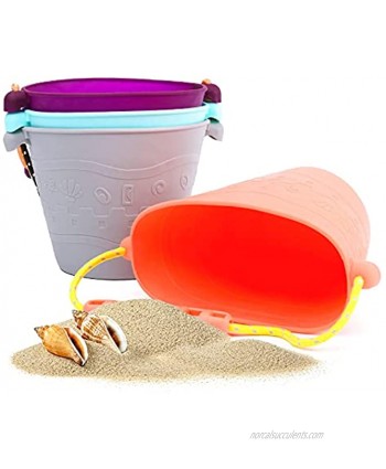 Tinleon Beach Pails 4.5L Sand Buckets Beach and Sand Toys Set for Kids Outdoor Play4 Pack