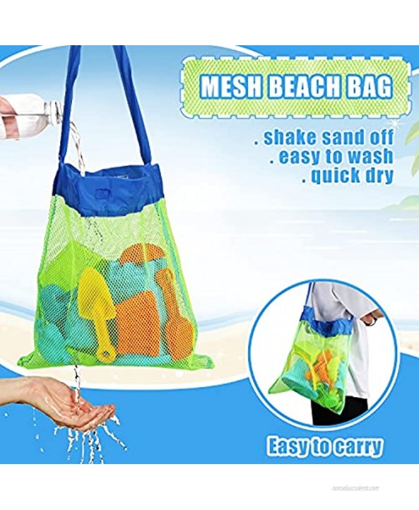 TOY Life 15 PCS Beach Sand Toys for Kids Beach Toys for Kids Includes Sand Bucket Beach Shovel and Castle Molds Sand Molds Toddler Sandbox Toys Beach Bucket with Bonus Waterproof Carrying Net