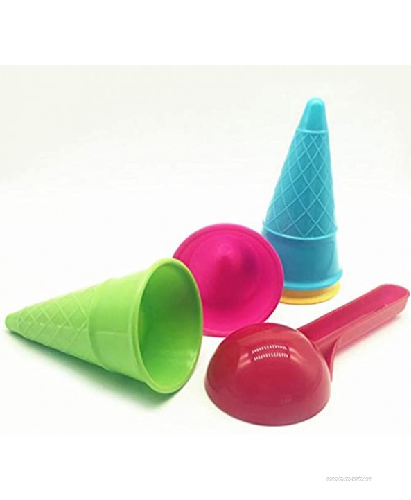 TOYANDONA 5pcs Beach Toys Plastic Ice Cream Cones Scoop Kids Seaside Play Sand Toys for Children Toddlers Random Color