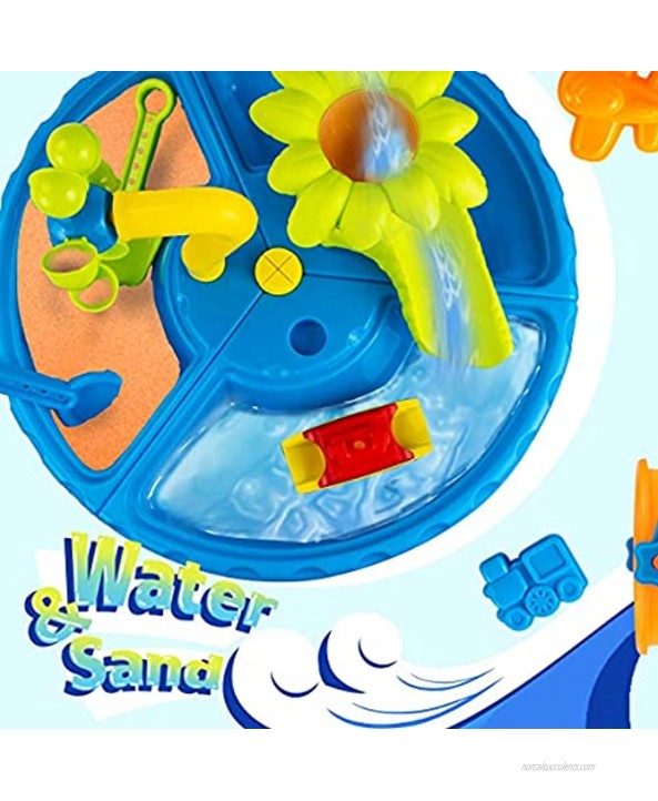 UNIH Beach Toys Sand Toys Set Sand and Water Table Sand Molds Beach Tool Kit,17.9 ''x 17.9 ''x 15.7 '' Toddler Toys Sand Playset Sensory Table Toy for Kids Boys Girls Age 1 2 3 Year Old