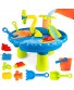 UNIH Beach Toys Sand Toys Set Sand and Water Table Sand Molds Beach Tool Kit,17.9 ''x 17.9 ''x 15.7 '' Toddler Toys Sand Playset Sensory Table Toy for Kids Boys Girls Age 1 2 3 Year Old