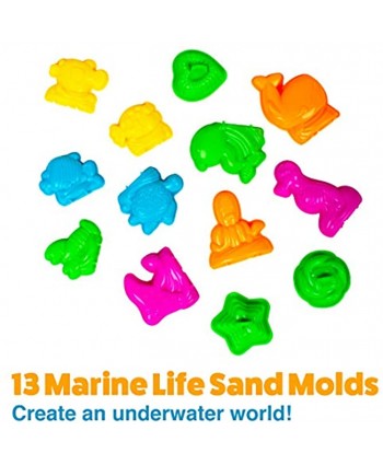 USA Toyz Sand Molds Beach Toys for Kids 23pk Sand Castle Building Kit Sandbox Toys for Toddlers with Kinetic Sand Molds and Kinetic Sand Tools Compatible with Any Molding Clay and Play Sand