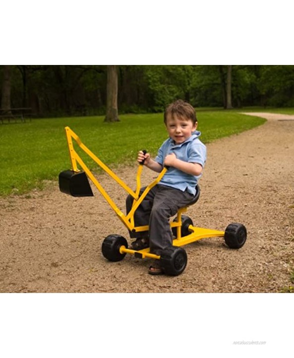 WONKAWOO Ride On Excavator Toy Sand Digger Crane with 4 Wheels for Outdoor Playground and Sandbox