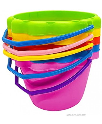Wtcynla 5 Pack 1.5L Plastic Bucket Sand Pails Beach Pails with Handle5 Colors