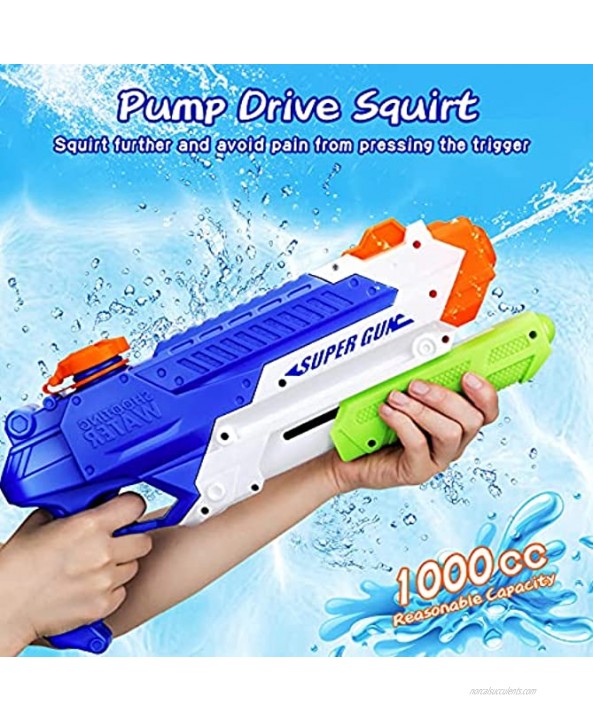 2021NEW Water Gun for Kids 1000CC Squirt Gun for Kids 2 Pack Water Guns for Kids Water Blasters Squirt Guns for Kids Water Squirt Guns for Adults Watergun for Swimming Pool Beach Sand Play Gifts
