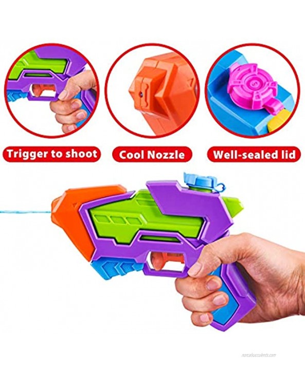 6 Pack Aqua Phaser Assorted Water Pistols Water Guns in 6 Colors Water Blaster Water Soaker Squirt Guns for Kids Summer Swimming Pool Beach Sand Outdoor Water Activity Fighting Play Toys