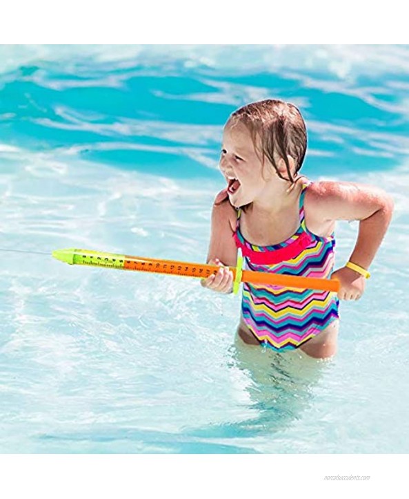 6 Pcs Water Soaker Blaster Gun Kids 16.7 Crayon Water Shooter Squirt Gun with Scale for Summer Outdoor Swimming Pool Beach Park Yard Games Water Bulk Toys