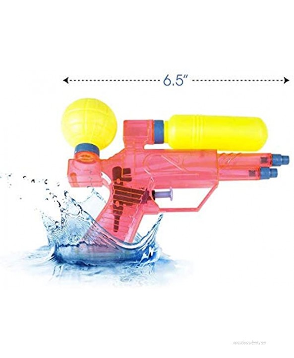 ArtCreativity Double Barreled Water Squirters Pack of 6 Assorted Colors Water Squirt Toy Guns for Swimming Pool Beach and Outdoor Summer Fun Cool Birthday Party Favors for Boys and Girls