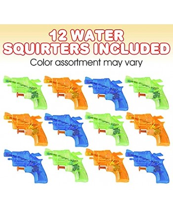 ArtCreativity Mini Water Squirters for Kids Set of 12 3.5 Inch Blaster Toys for Swimming Pool Beach and Outdoor Summer Fun Cool Birthday Party Favors for Boys and Girls