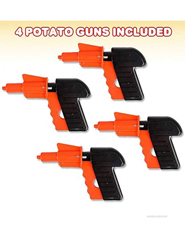 ArtCreativity Potato Gun for Kids Set of 4 Cool Shooting Toys for Boys and Girls Kid-Safe Spud Gun Pistol for Active Outdoor Fun Best Christmas or Birthday Gift for Children Unique Game Prize