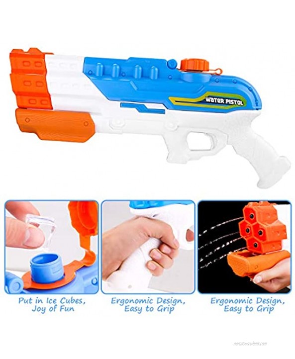 Auney Water Guns Squirt Guns 4 Nozzles High Capacity 1200CC Water Gun 30 FT Water Toys for Kids Toy Guns Water Shooter for Summer Swimming Pool Beach Party Favors