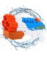 Balnore Water Gun Soaker 4 Nozzles Water Blaster High Capacity 1200CC Squirt Gun 30ft Water Pistol Water Fight Summer Toys Outdoor Swimming Pool Beach Water Toys for Kid&Adult
