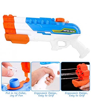 Biulotter Water Guns for Kids Adults 4 Nozzles 1200cc Water Gun Pistol Squirt Gun for Water Fight Swimming Beach Water Toy 30-35 Feet Shooting Range for Kid&Adult