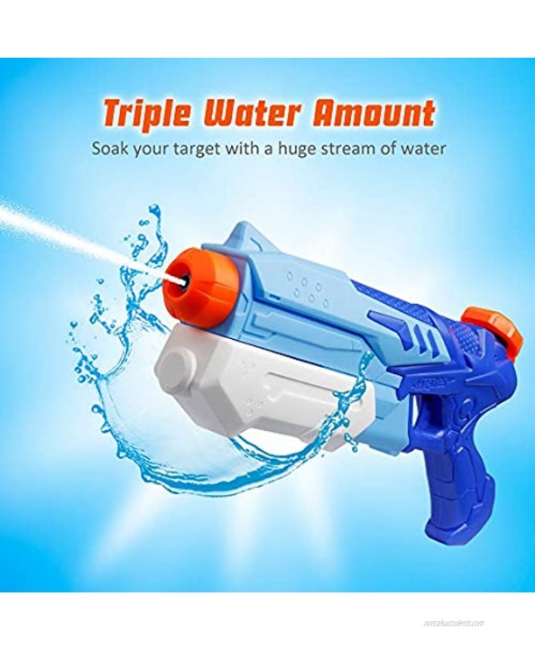 D-FantiX Water Guns for Kids 2 Pack Super Water Blaster Soaker Squirt Guns 300CC Long Range Summer Swimming Pool Beach Party Favors Water Fighting Play Toys for Kids Adults Boy Girl