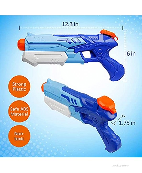 D-FantiX Water Guns for Kids 2 Pack Super Water Blaster Soaker Squirt Guns 300CC Long Range Summer Swimming Pool Beach Party Favors Water Fighting Play Toys for Kids Adults Boy Girl