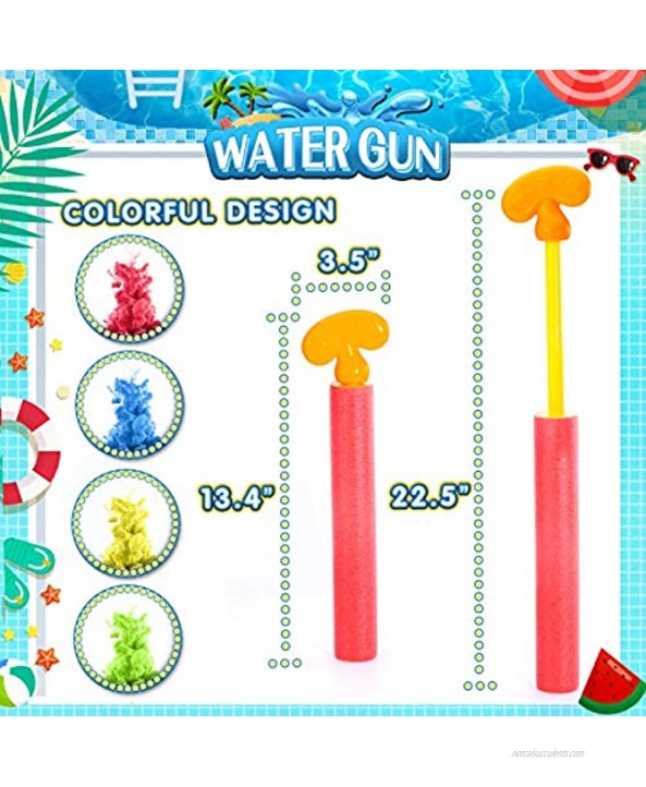 Lucky Doug 6 PCS Foam Squirt Guns Water Blaster Set Water Guns Blaster Pool Toys for Kids Shooter Swimming Pool Party Outdoor Beach Sand Play Game Toy