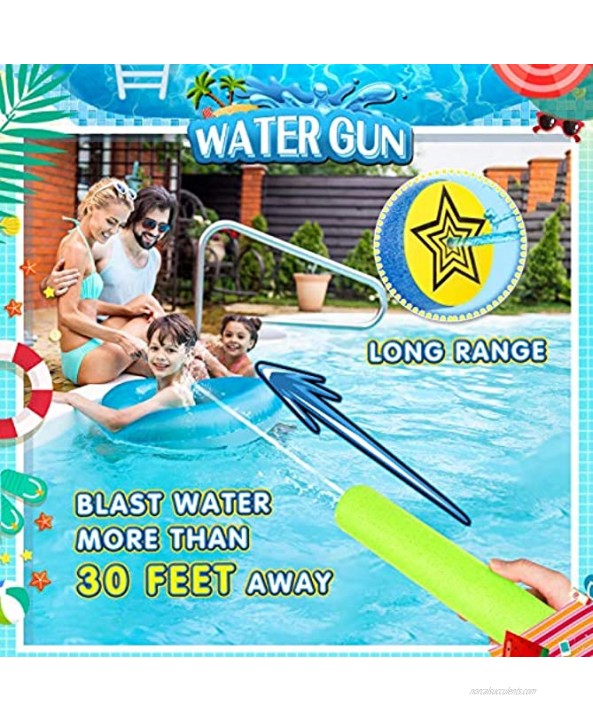 Lucky Doug 6 PCS Foam Squirt Guns Water Blaster Set Water Guns Blaster Pool Toys for Kids Shooter Swimming Pool Party Outdoor Beach Sand Play Game Toy
