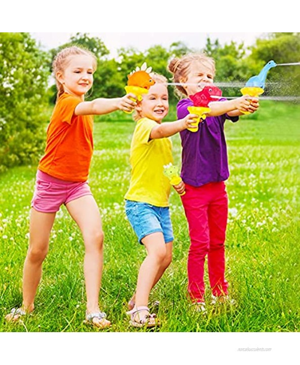 OleOletOy Squirt Guns for Toddlers 4 Pack Dino Gun for Boys and Girls Water Guns for Kids a Fun Dinosaur Pool Toy Summer Outdoor Game Activity as Beach Pool or Bath Toys Gift for Grandkids