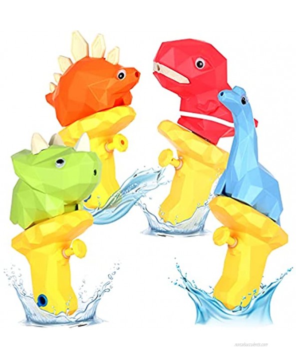 OleOletOy Squirt Guns for Toddlers 4 Pack Dino Gun for Boys and Girls Water Guns for Kids a Fun Dinosaur Pool Toy Summer Outdoor Game Activity as Beach Pool or Bath Toys Gift for Grandkids