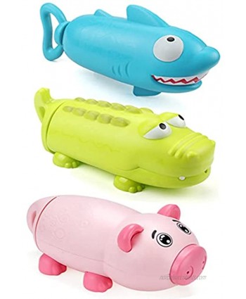 Outdoor Water Gun for Toddlers 3 Pack Cute Animal Water Squirters for Kids and Adults Include Pig Crocodile and Shark Perfect Summer Fun Outdoor Swimming Pool Games Toys