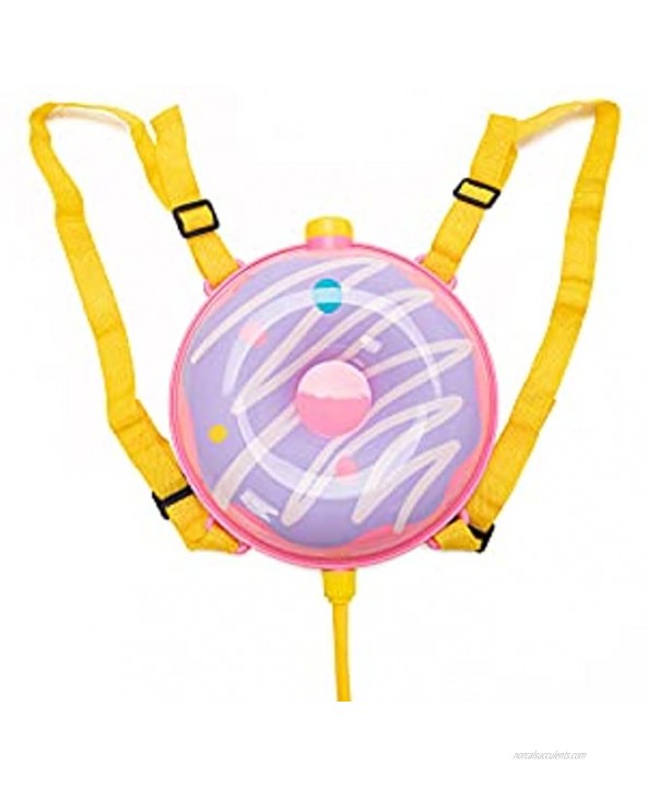 Portable Donuts Water Gun Backpack for Kids Water Shooter Blaster Toys Squirt Guns with Large Capacity Tank and Adjustable Straps for Summer Outdoors Pool Game Beach Sports Bath Play Toys Gift