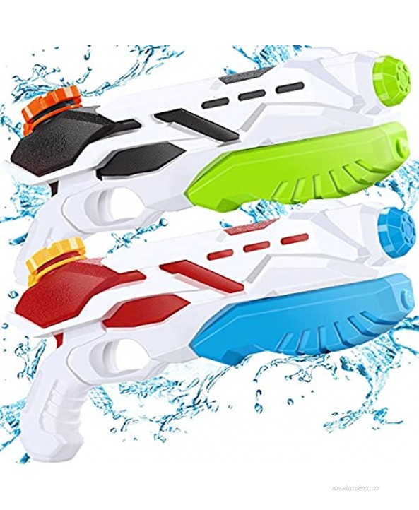 Squirt Water Guns for Boys & Girls 500CC Super Water Guns for Kids Adults-Swimming Pool Toys Water Fighting with Powerful Stream for Outdoor Park & Backyard Playing2 Pack Black & Red