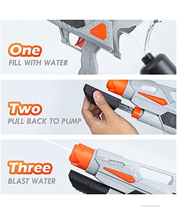 Tinleon Water Gun for Kids Adults: Squirt Gun 1740cc High Capacity Water Blaster with 2 Spare Tanks Shoots up to 26ft Long Shooting Range for Kids Adults Beach Party and Summer Swimming Pool