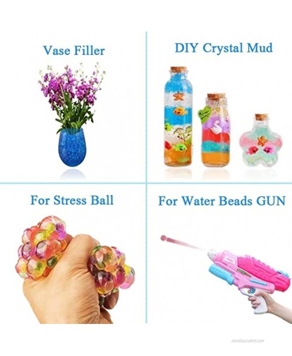 Water Bullets Beads Gel Balls Refill Ammo Water Blasters for Water Beads Gun Vase Filler DIY Crystal Mud Stress Ball Non-Toxic Environmental Friendly 6 Pack Orange