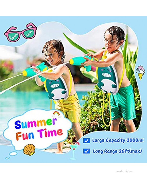 Water Gun Leakproof Thickened Backpack 2000ml Capacity Pool Outdoor Outside Squirt Water Gun Toys for 3 4 5 5+ Year Old Boys Girls Summer Games Gifts Toys for Kids Toddler Ages 3-4 4-8 5-7